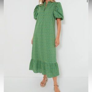 Tuckernuck Green Patterned Midi Dress